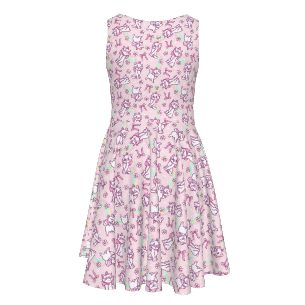 Rainbow Bow Kitty - Kid's Sleeveless Skater Dress