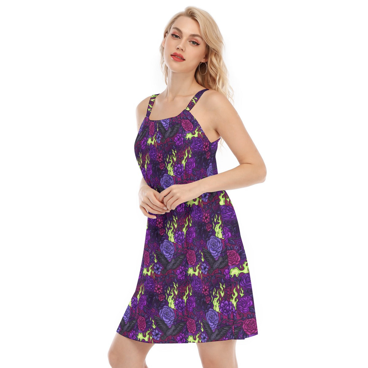Fairytale Florals - Dark Enchantress - Women’s Adjustable Sundress