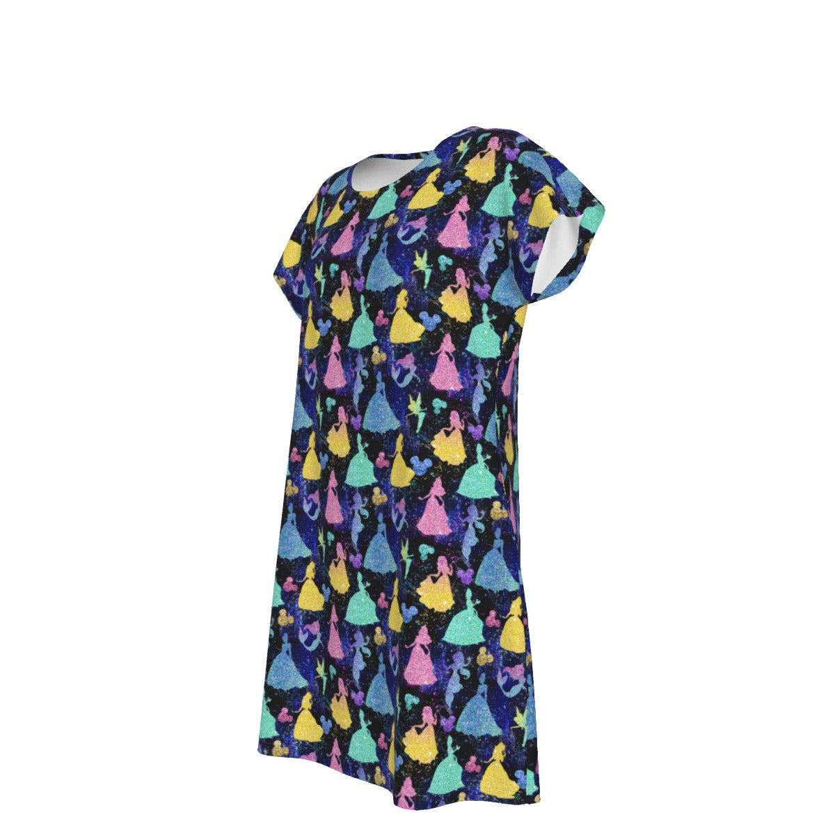Princess Glitter Silhouettes - Women's T-Shirt Dress