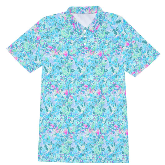 Bright Floral Flight - Neverland Adventure - Men's Polo Shirt