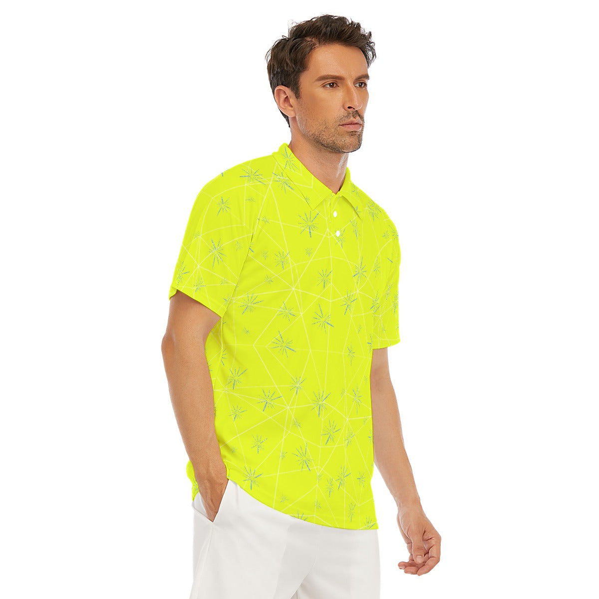 Joyful Blue & Yellow Florals - Men's Polo Shirt