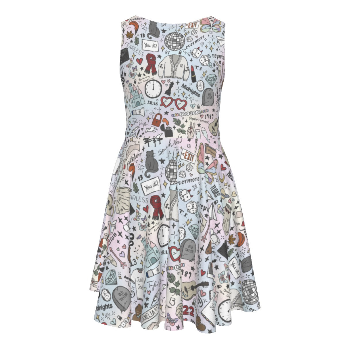 Every Era Collage - Kid's Sleeveless Skater Dress