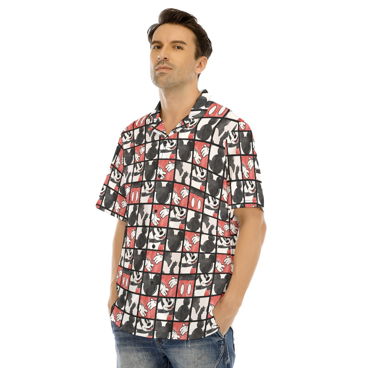 Mouse Block Party - Men's Hawaiian Button Up Shirt