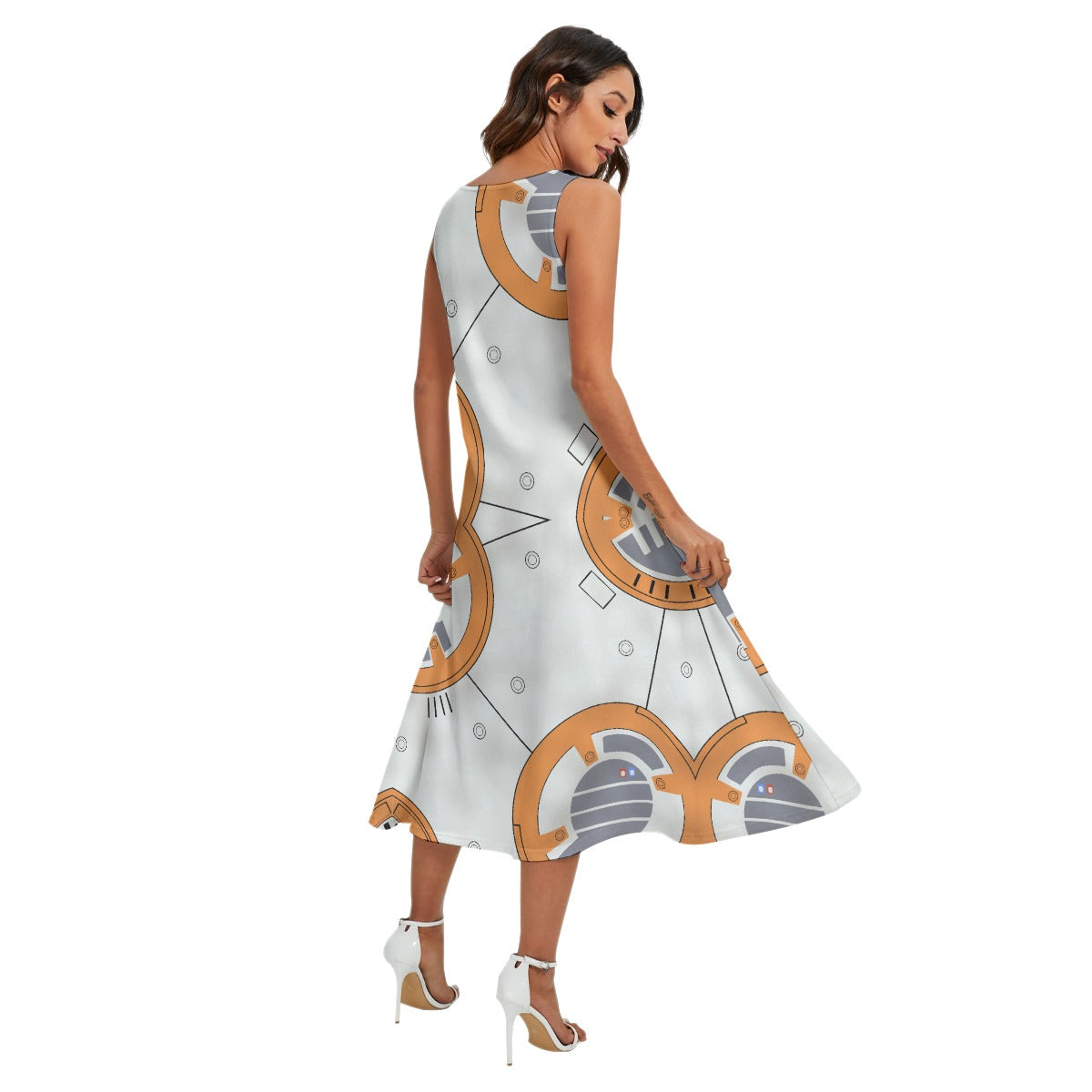 Little Round Droid - Women’s Diagonal Pocket Midi Dress