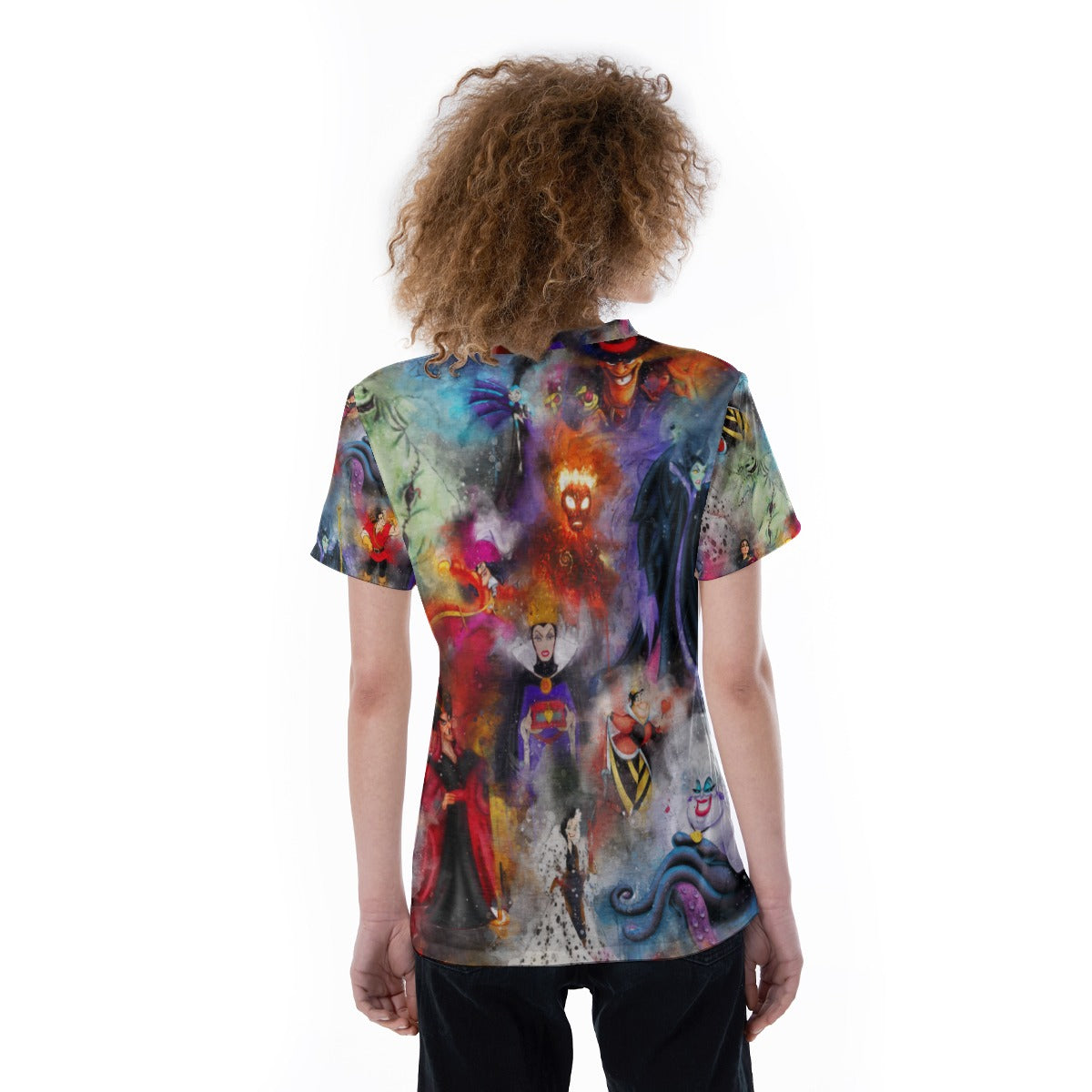 Watercolor Wicked Villains - Women's Short Sleeve V-Neck T-Shirt