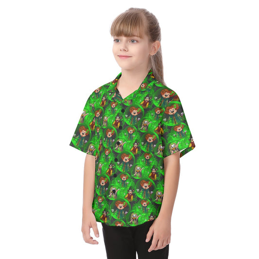 Wicked Witches’ Covenches - Kid's Hawaiian Button Up Shirt