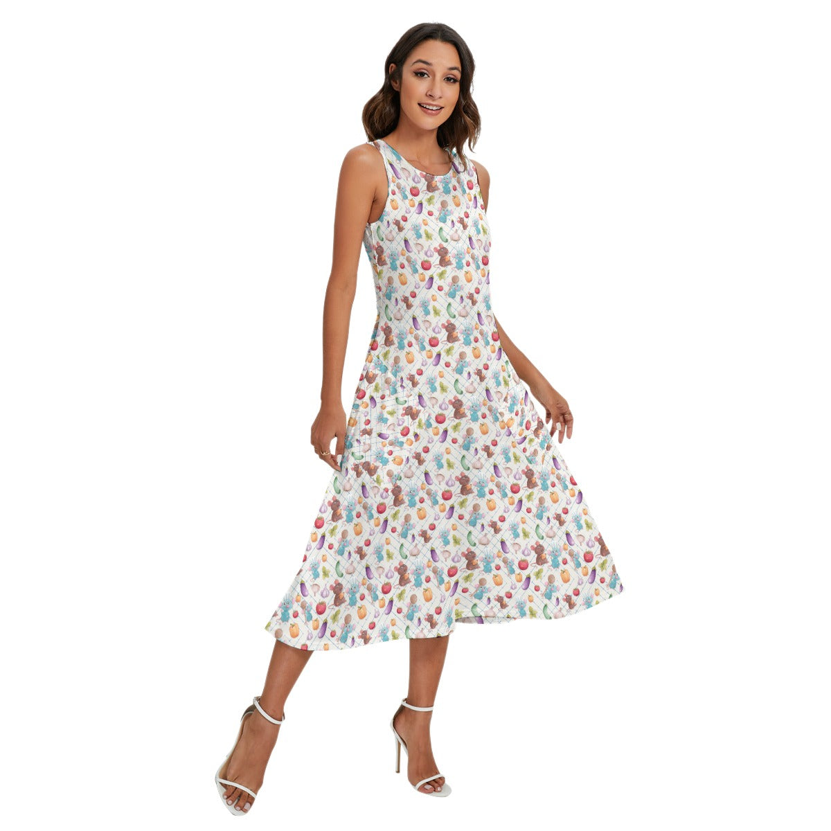 Ratatouille Veggies - Women’s Diagonal Pocket Midi Dress