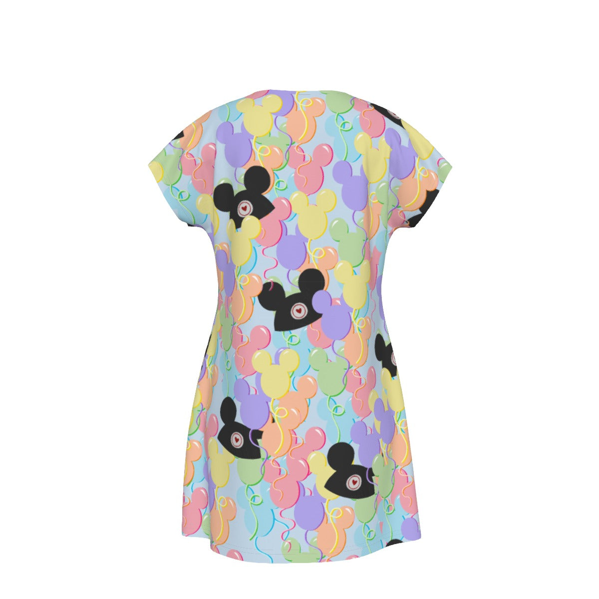 Pastel Mouse Ear Balloons - Women's T-Shirt Dress