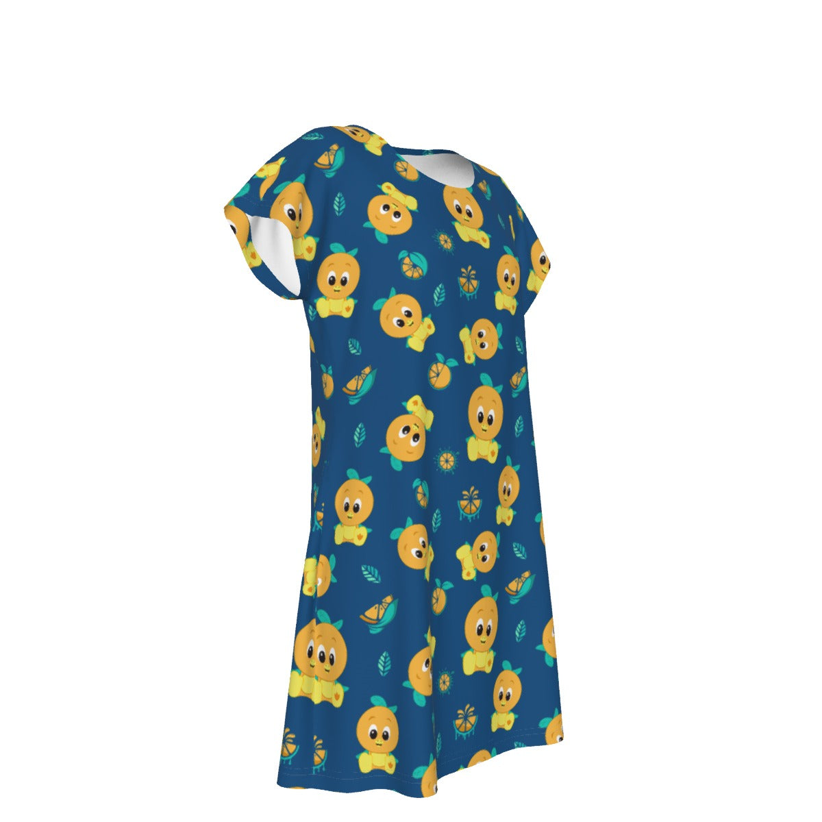 Cheerful Citrus Bird - Women's T-Shirt Dress