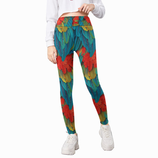 Animal Print - Macaw Parrot - Kid's Leggings
