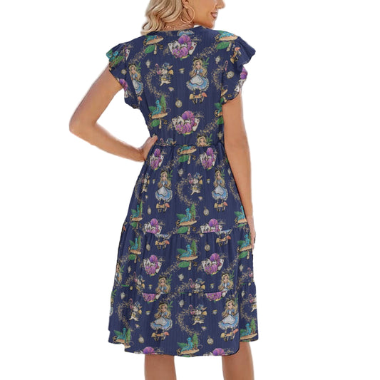 Whimsical Enchanted Forest - Women's Tiered Pocket Midi Dress