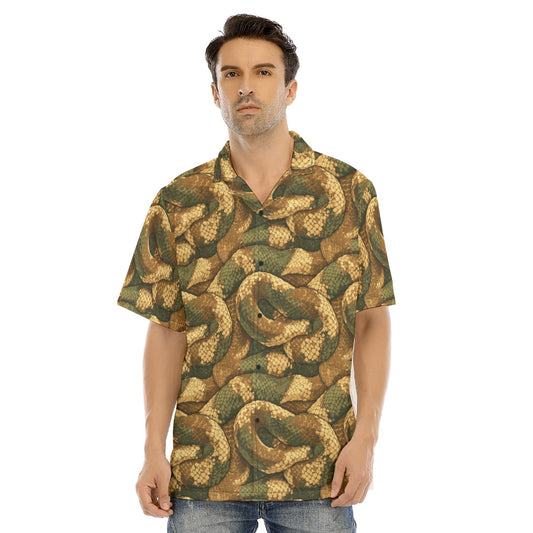 Animal Print - Snake - Men's Hawaiian Button Up Shirt