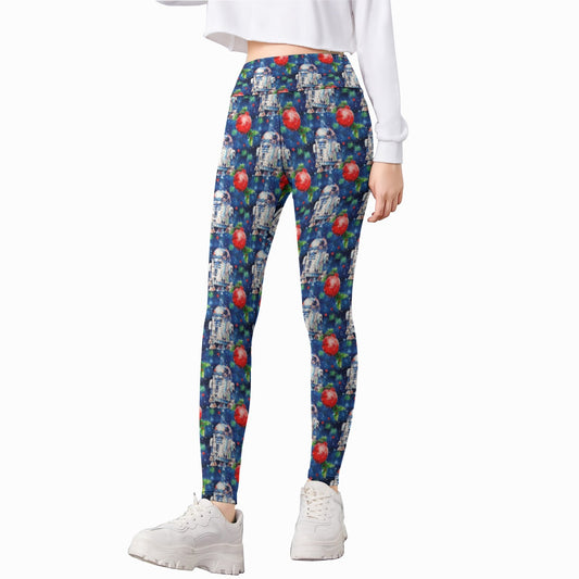 Little Blue Christmas Droid - Kid's Leggings