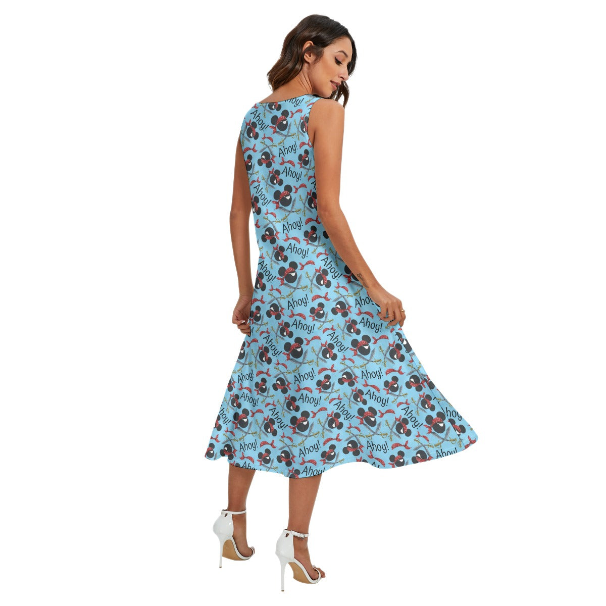Pirate Mouse Ahoy! - Women’s Diagonal Pocket Midi Dress