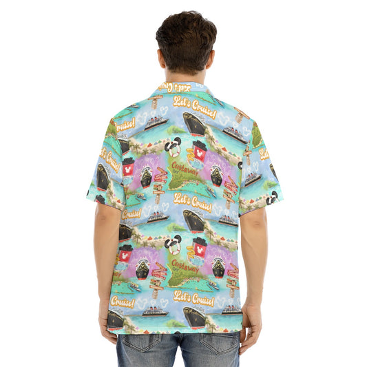 Tropical Castaway Island - Men's Hawaiian Button Up Shirt