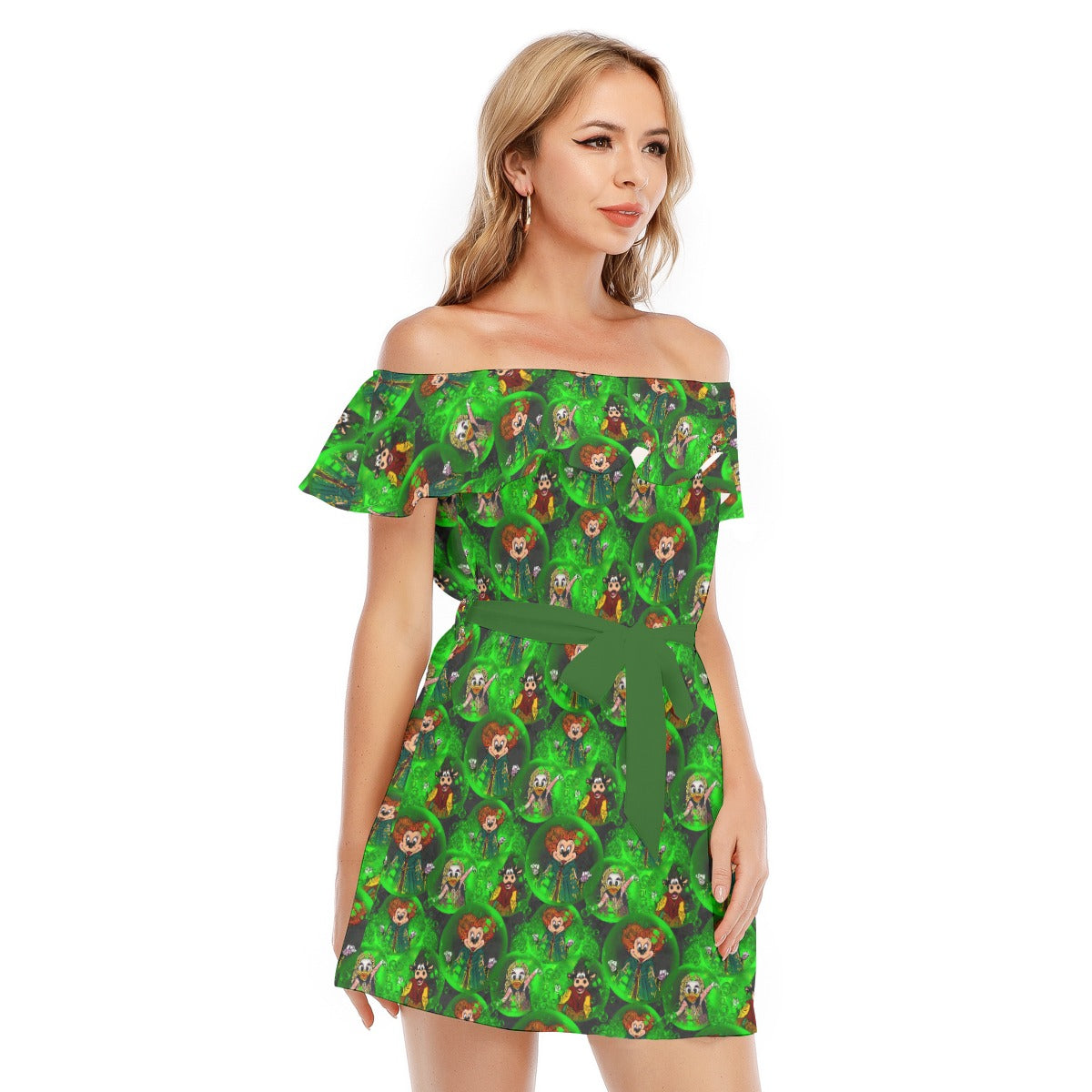 Wicked Witches’ Coven - Women's Off-shoulder Ruffle Dress