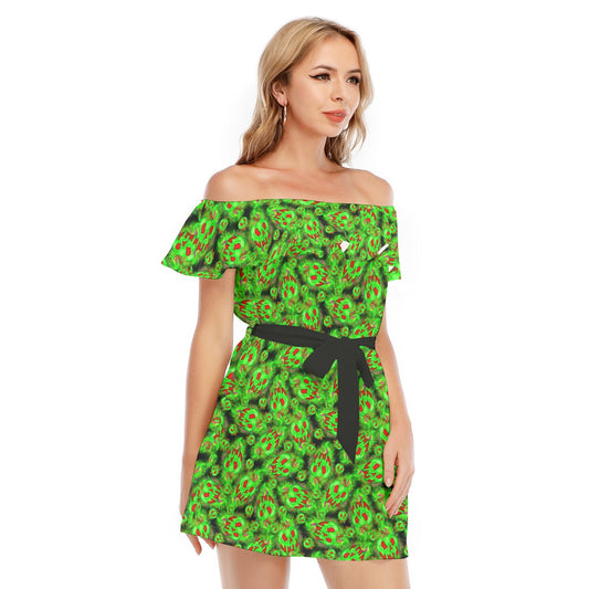Just One Bite - Women's Off-shoulder Ruffle Dress