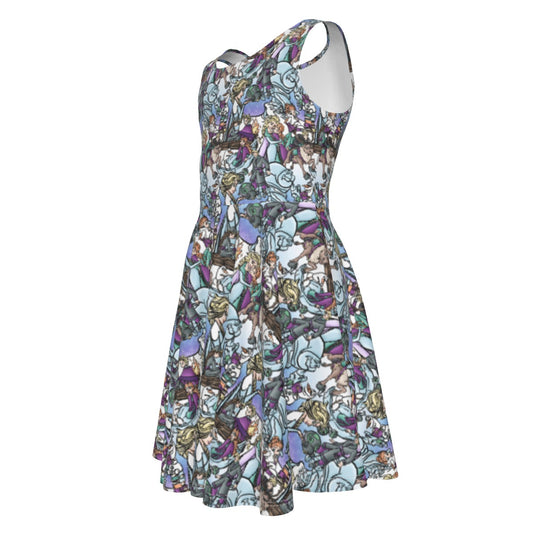 Enchanted Winter Journey - Kid's Sleeveless Skater Dress