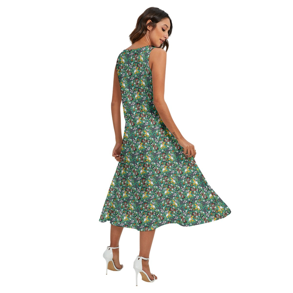 Beloved Couple as Spooky Pairp; Sally - Women’s Diagonal Pocket Midi Dress