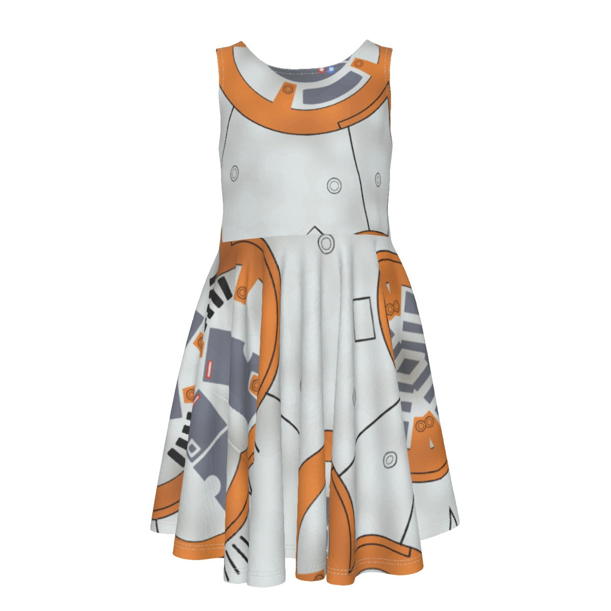Little Round Droid - Kid's Sleeveless Skater Dress