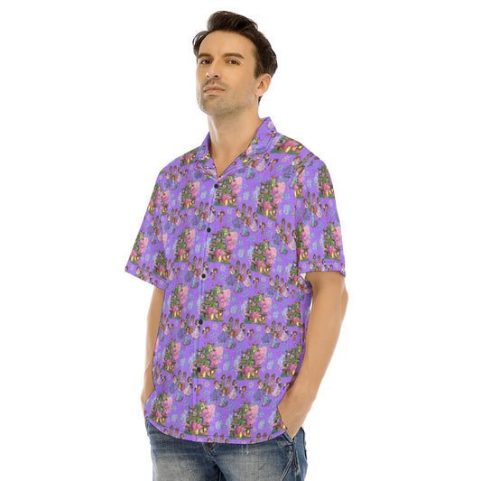 Whimsical Family Magic - Men's Hawaiian Button Up Shirt