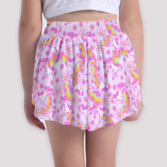 Unicorn Rainbows - Girls’ Flowy Pocket Shorts