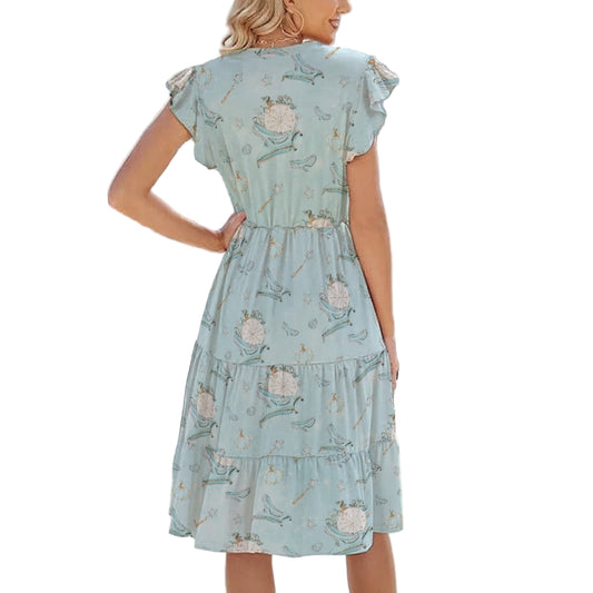 Enchanted Glass Slipper - Women's Tiered Pocket Midi Dress