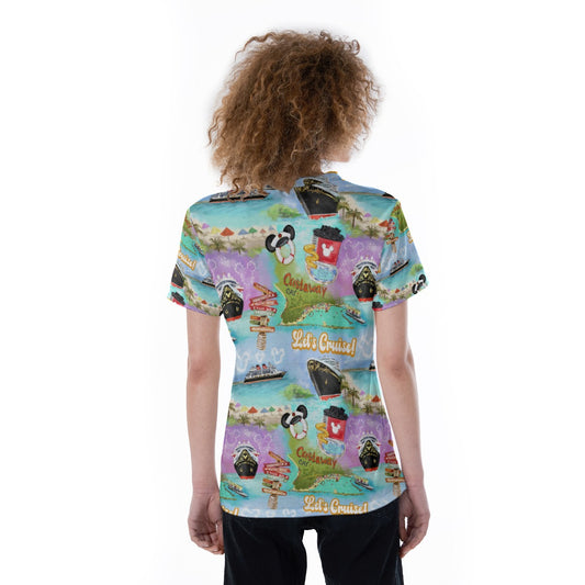 Tropical Castaway Island - Women's Short Sleeve V-Neck T-Shirt