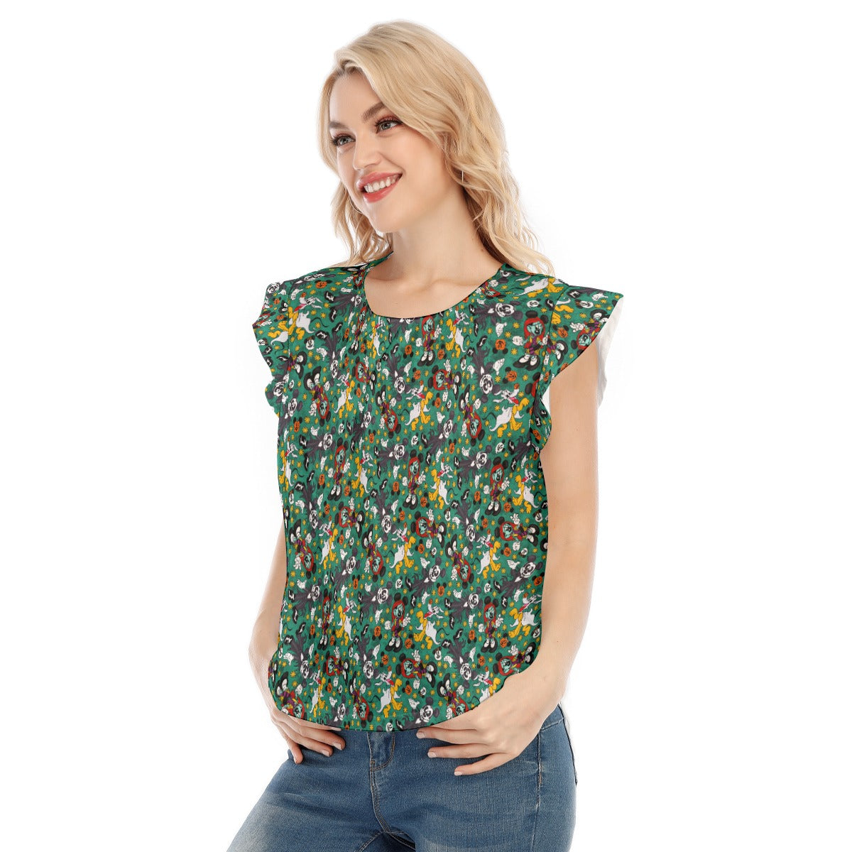 Beloved Couple as Spooky Pair - Women’s Flutter Sleeve Top