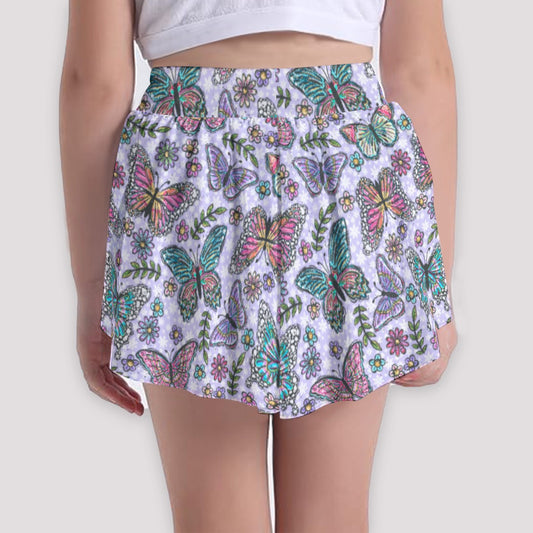 Butterfly Magic - Girls’ Flowy Pocket Shorts