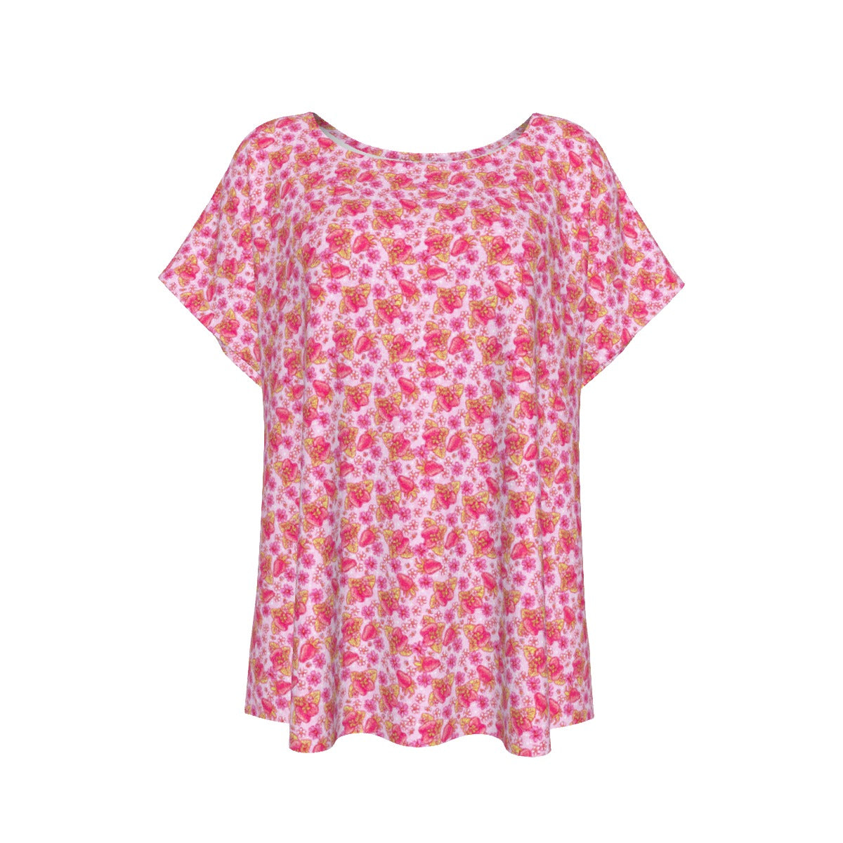 Summer Fruits - Strawberry - Women’s Relaxed Fit Scoop Tee