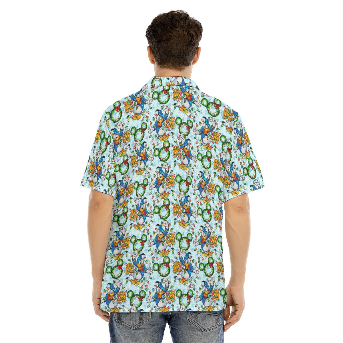 Duck’s Holiday Lights Tangleghts - Men's Hawaiian Button Up Shirt