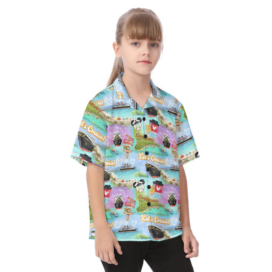 Tropical Castaway Island - Kid's Hawaiian Button Up Shirt