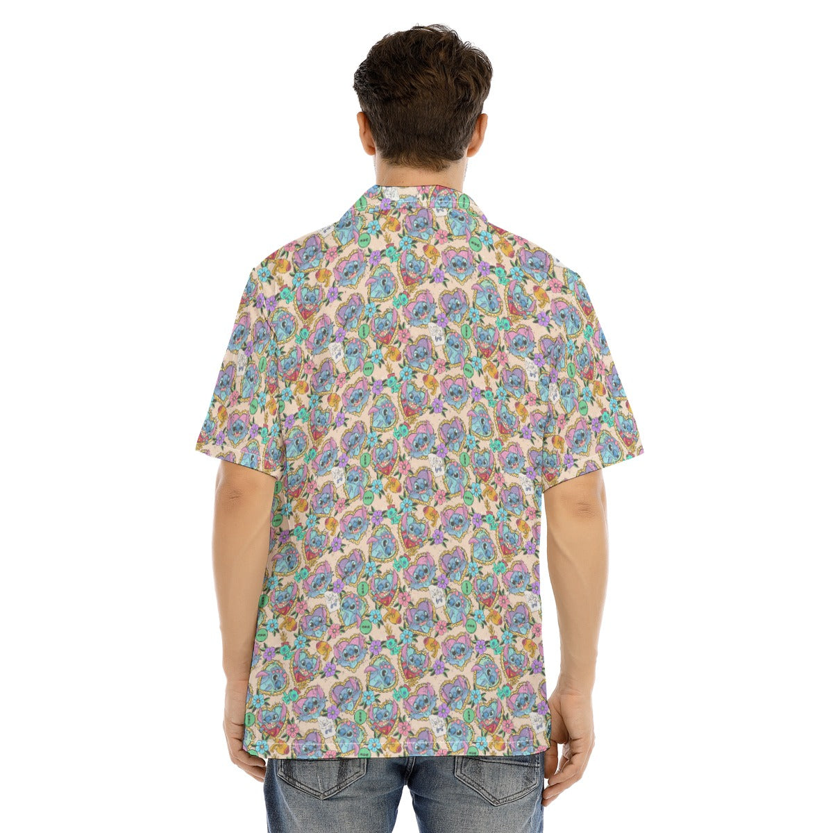 Tattoo Hearts Island Mischief - Men's Hawaiian Button Up Shirt