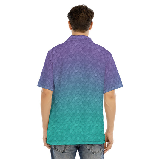 Dreamy Mermaid Scales - Men's Hawaiian Button Up Shirt