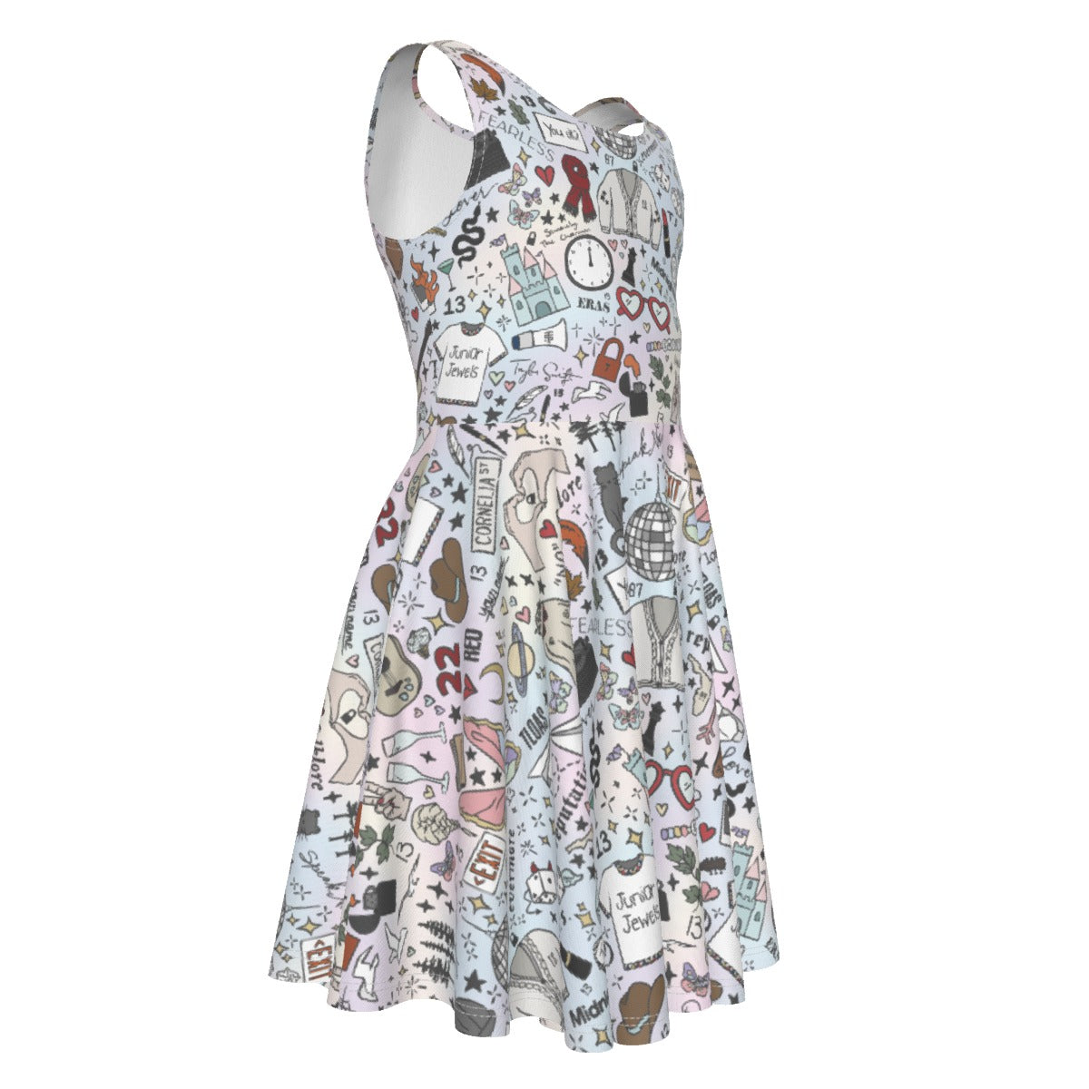 Every Era Collage - Kid's Sleeveless Skater Dress