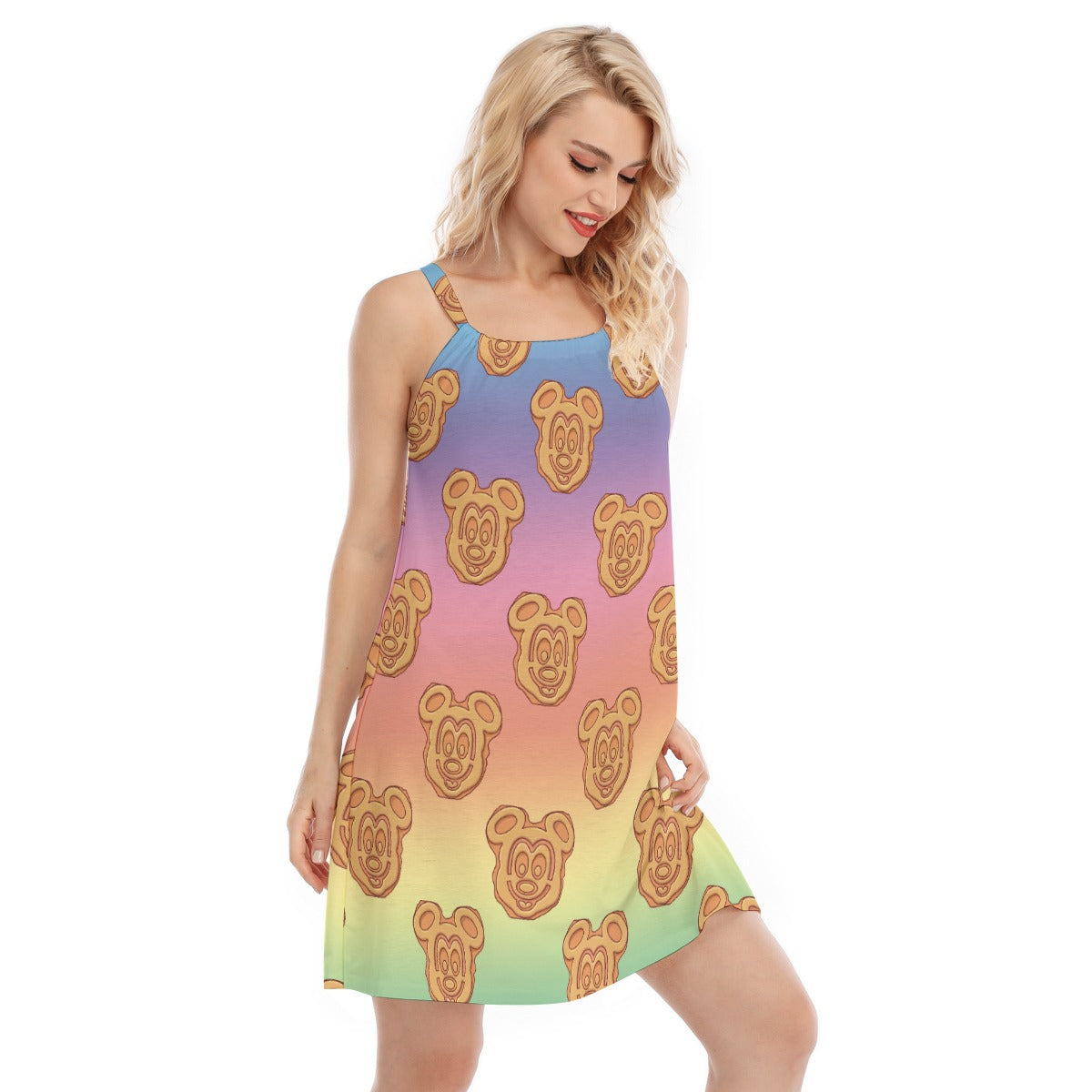 Rainbow Mouse Waffles - Women’s Adjustable Sundress
