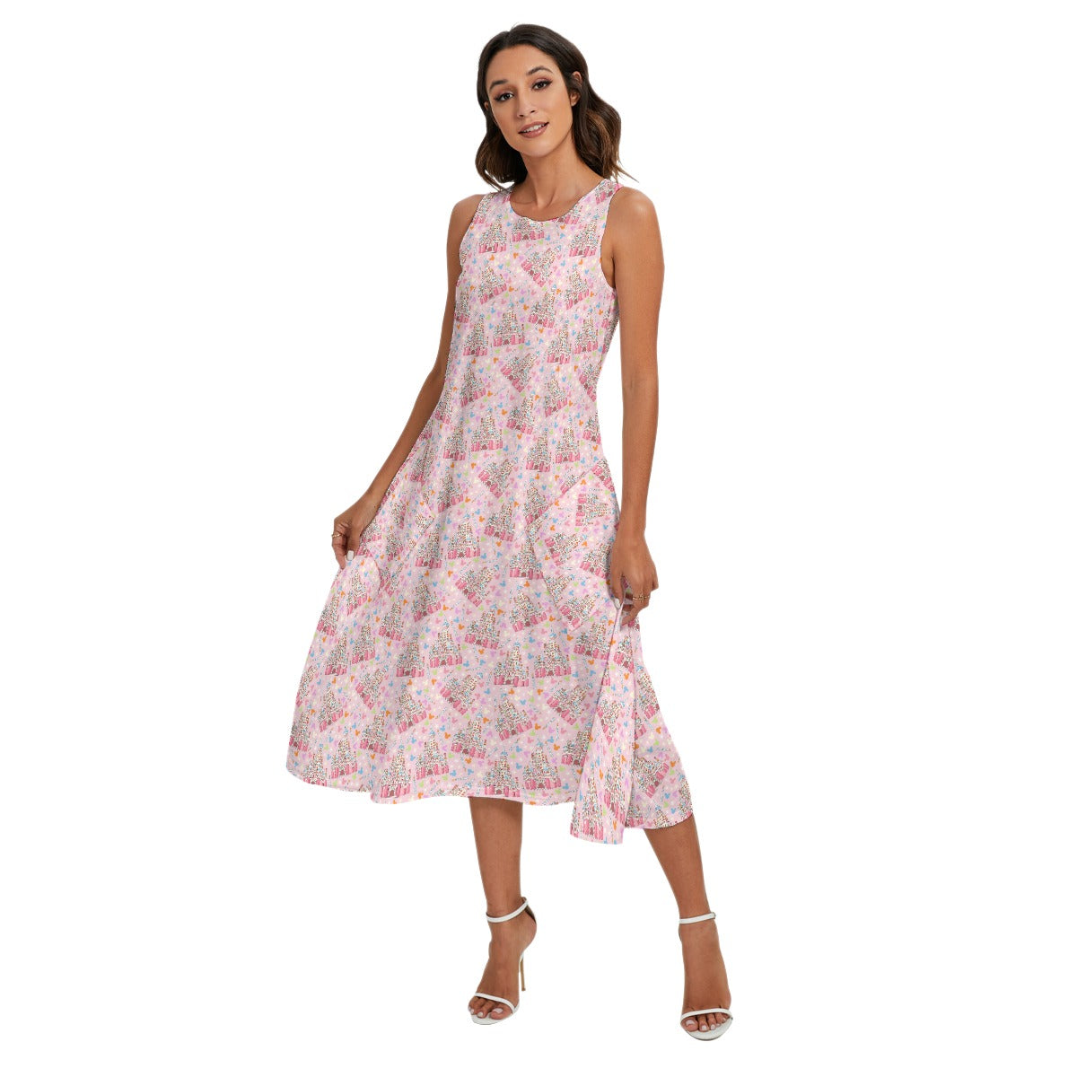 25th Birthday Cake Castle - Women’s Diagonal Pocket Midi Dress