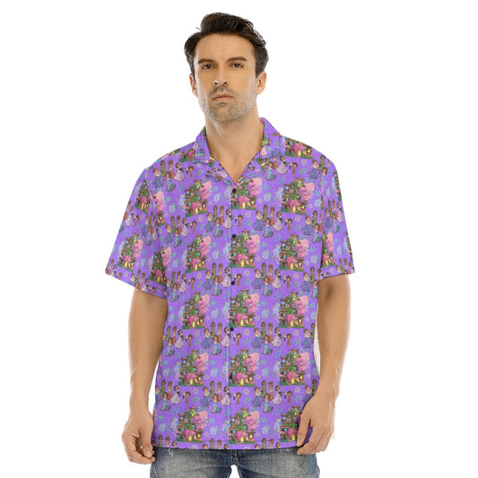Whimsical Family Magic - Men's Hawaiian Button Up Shirt