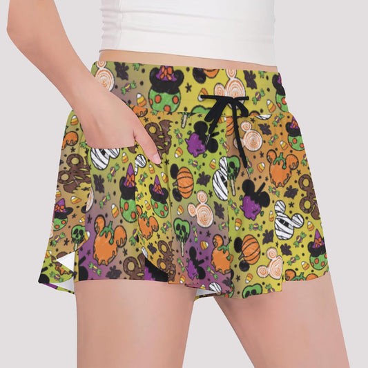 Monster Snacks Treats - Girls’ Flowy Pocket Shorts
