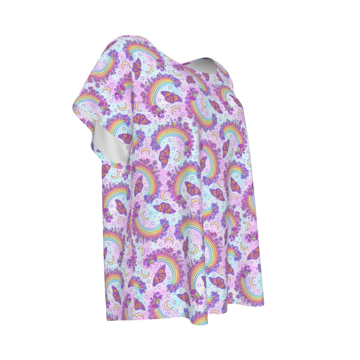 Monarch Butterflies & Rainbows - Women’s Relaxed Fit Scoop Tee