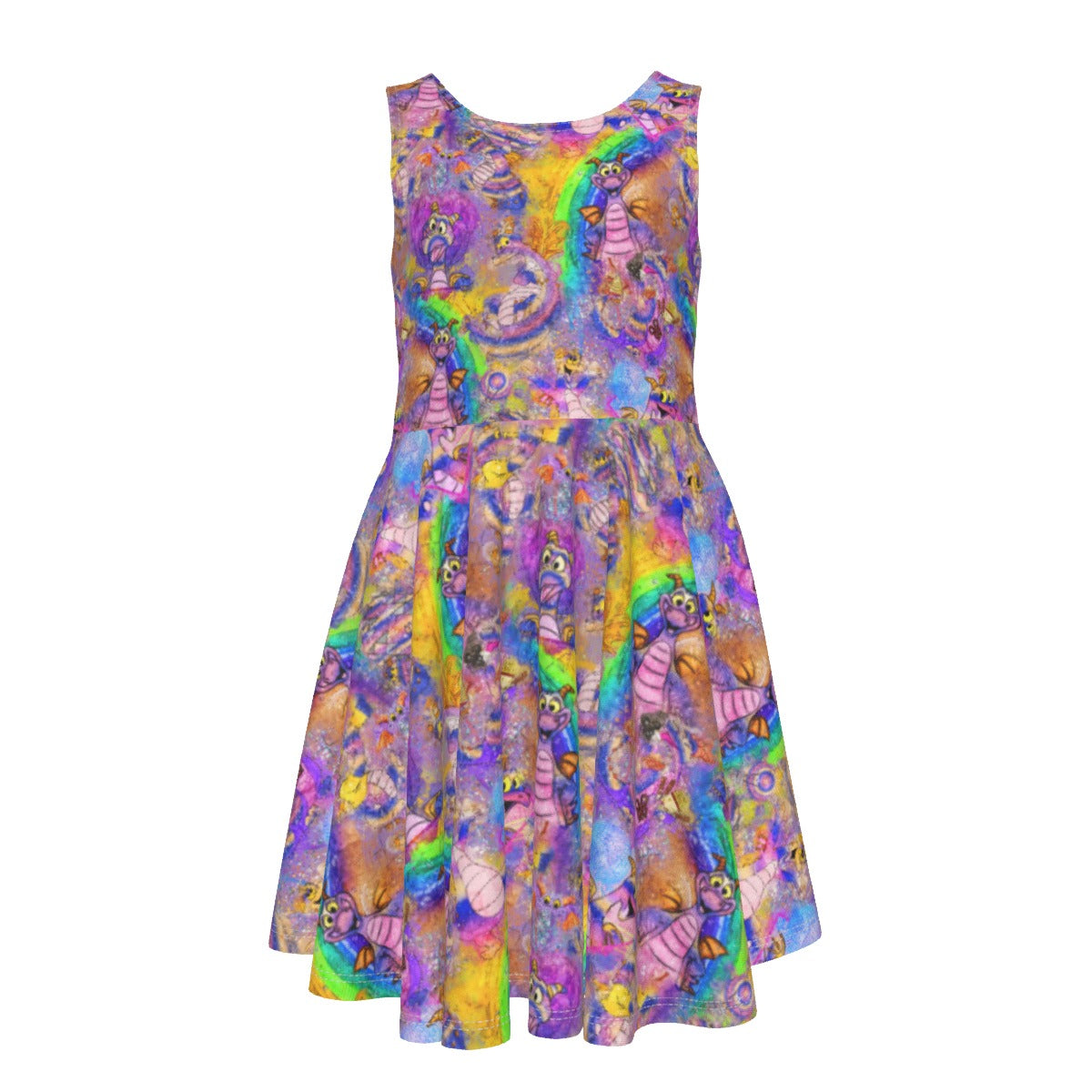 Figment Watercolor Rainbow - Kid's Sleeveless Skater Dress