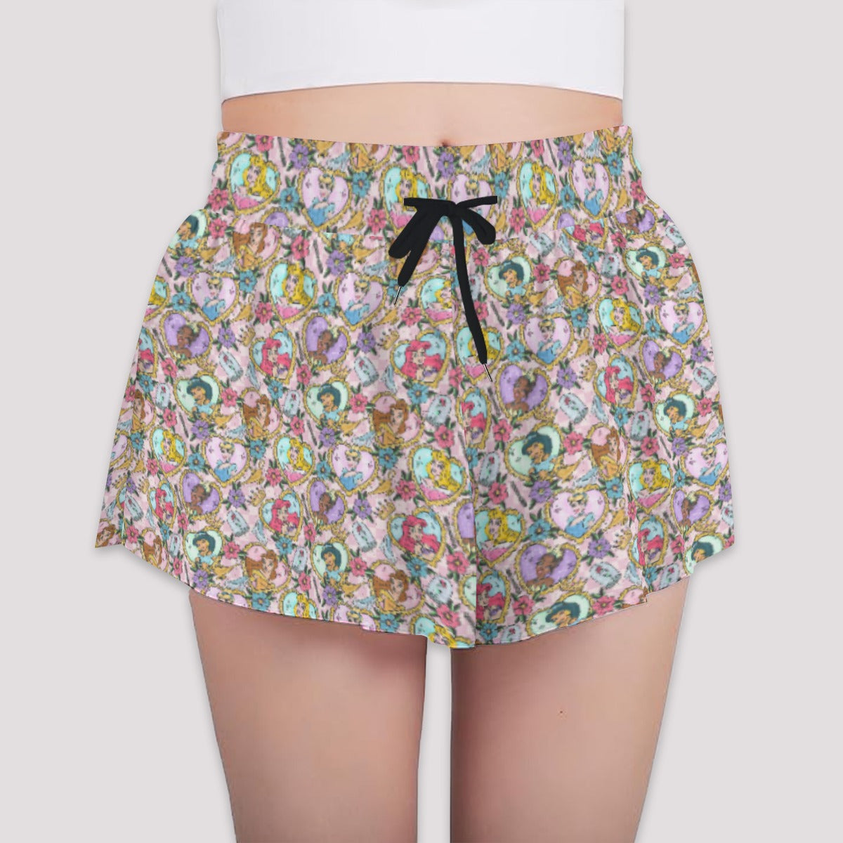 Tattoo Hearts Royal Icons - Girls’ Flowy Pocket Shorts