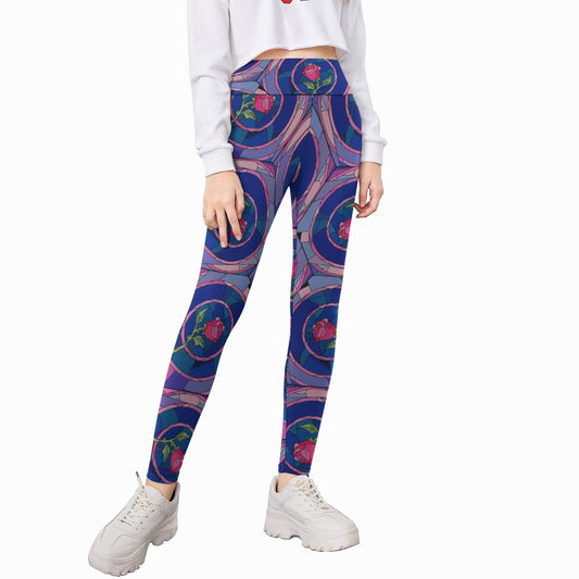 Enchanted Rose Stained Glass - Kid's Leggings
