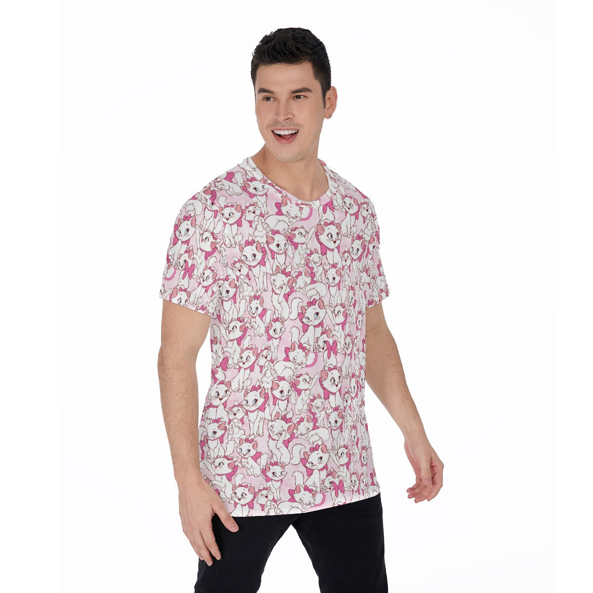 Sweet Kitten with Pink Bow - Men's Short Sleeve T-Shirt