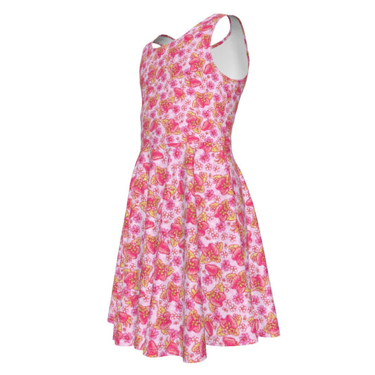 Summer Fruits - Strawberry - Kid's Sleeveless Skater Dress