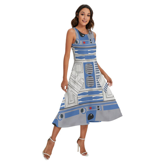 Little Blue Droid - Women’s Diagonal Pocket Midi Dress