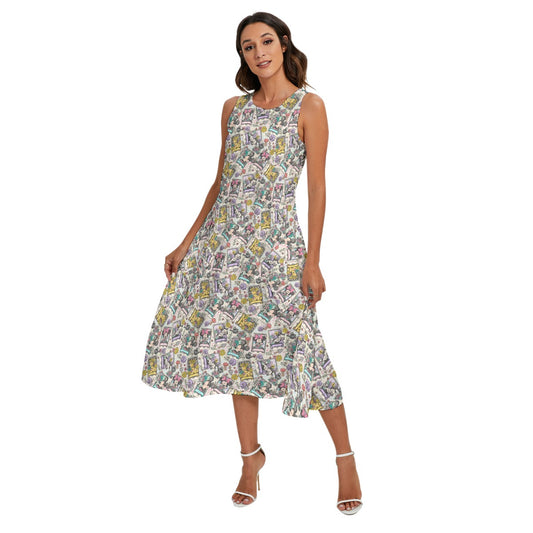 Garden Helpers Seed Packets - Women’s Diagonal Pocket Midi Dress