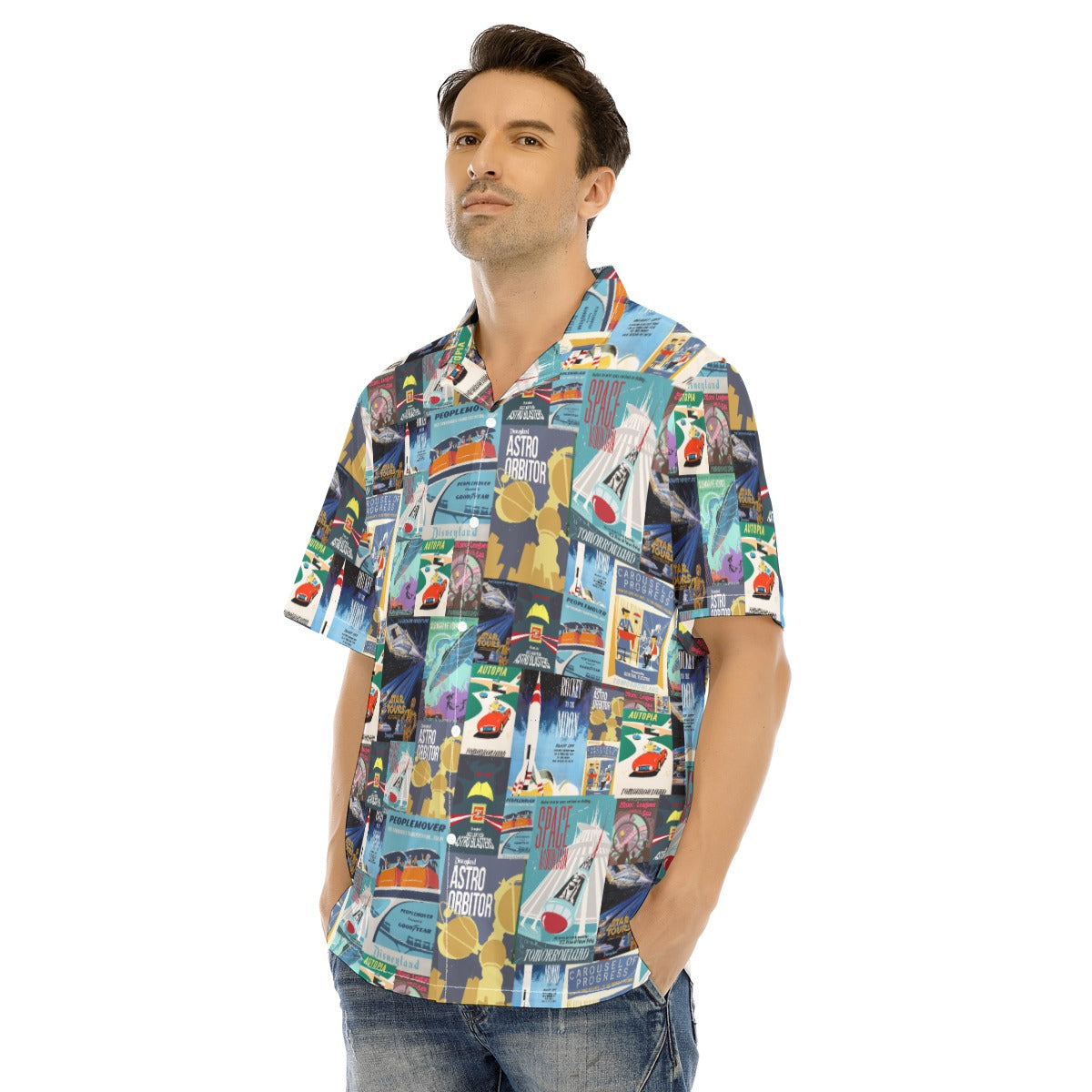 Vintage Tomorrow Ride Posters - Men's Hawaiian Button Up Shirt
