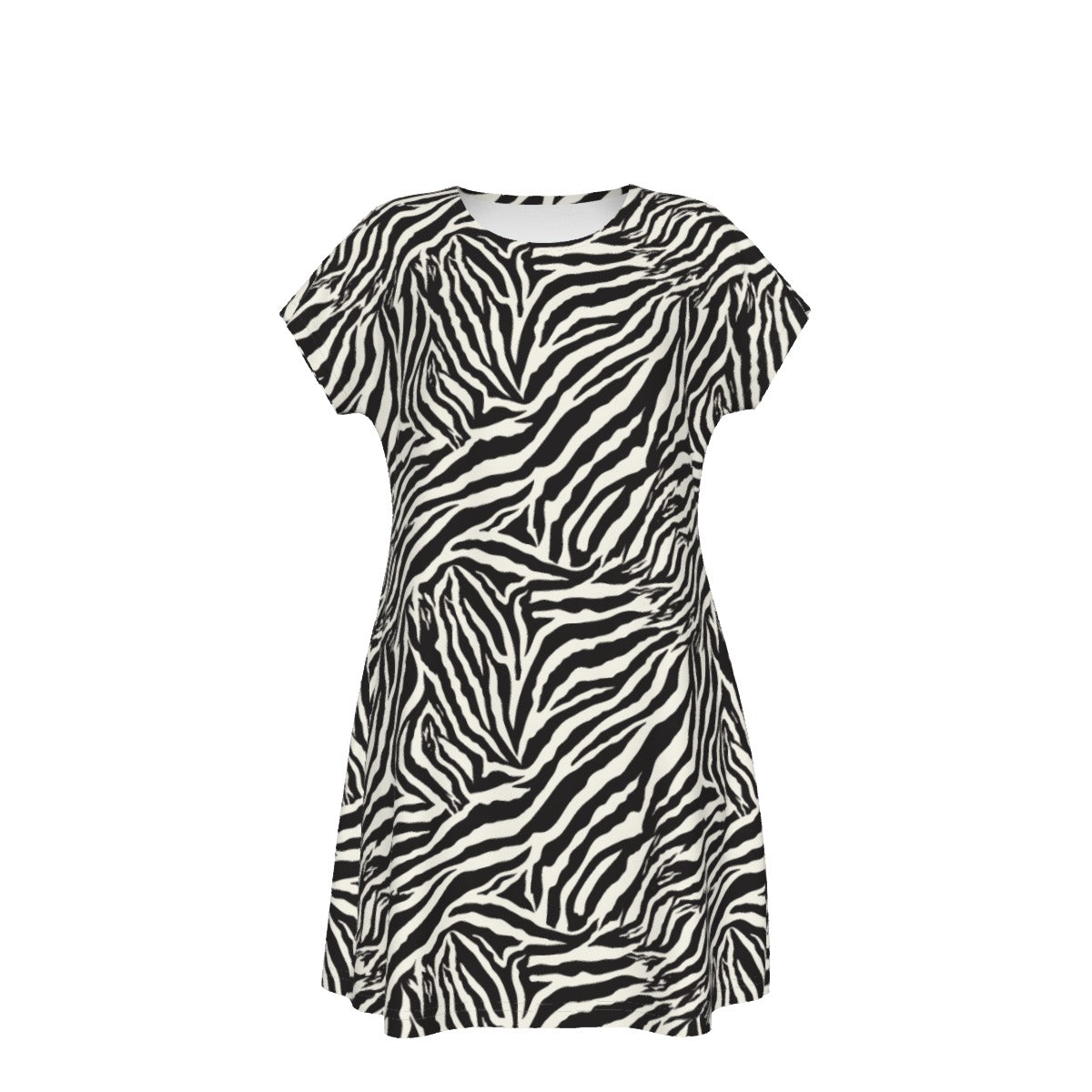 Animal Print - Zebra - Women's T-Shirt Dress